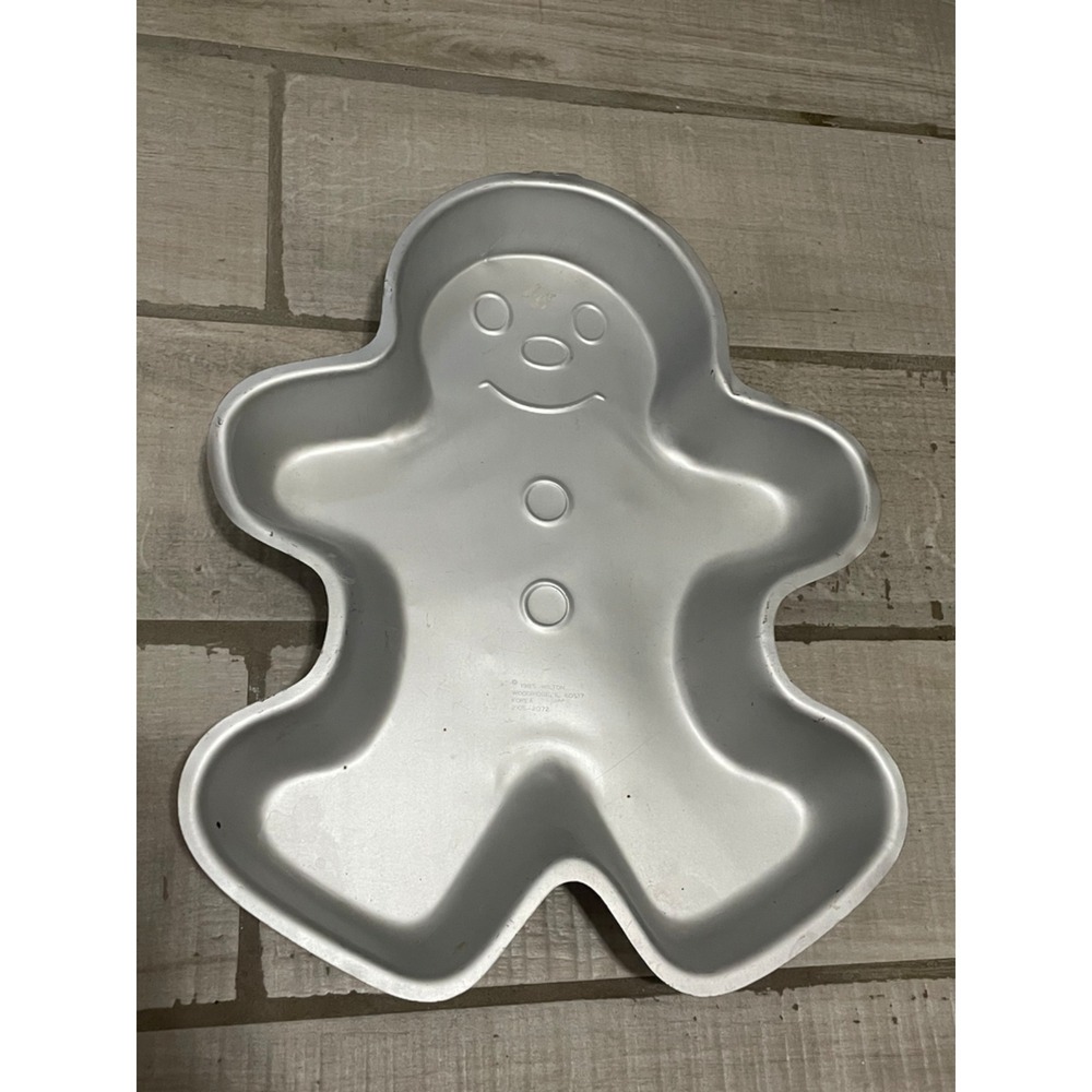 Vintage Wilton GINGERBREAD MAN metal cake pan 1985 2105-2072 mold tin‎ EUC